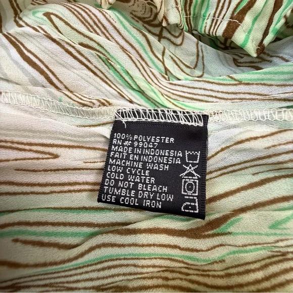 Piano Green Brown Crinkle Blouse - Picture 11 of 16